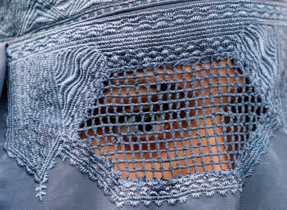 The Taliban beat Aziza because the burqa she was wearing did not have a mesh to cover her eyes, like the one shown above. Photograph: Fayaz Aziz/Reuters