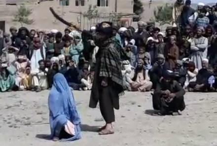 The video footage, which was widely shared on social media, appears to show dozens of Taliban fighters surrounding a woman and lashing her. The Herat