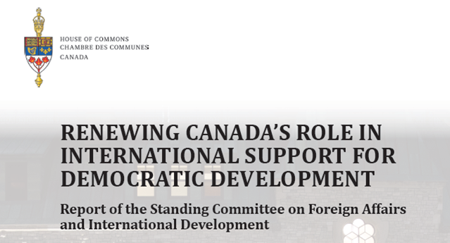 Reviewing Canada's role in international support for democratic development