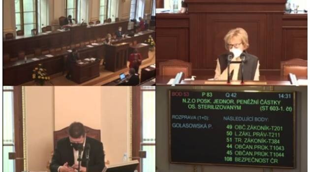 On 10 March 2021 the first reading of the bill to compensate those who have been sterilized without their free and informed consent on Czech territory passed the draft legislation forward into committee.