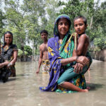 Nurun Nahar has two children and lives lives in a remote part of Islampur, Jamalpur. When floods destroyed her house in Bangladesh in 2019, she had to move to a shelter. Photo: UN Women/Mohammad Rakibul Hasan.