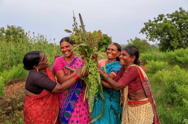 DDS celebrates the ingenuity and resilience of local female farmers. Photo: Deccan Development Society