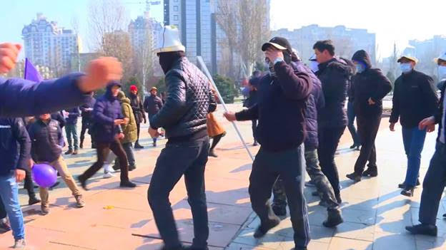 Masked Men Attack Women's Day Rally In Bishkek