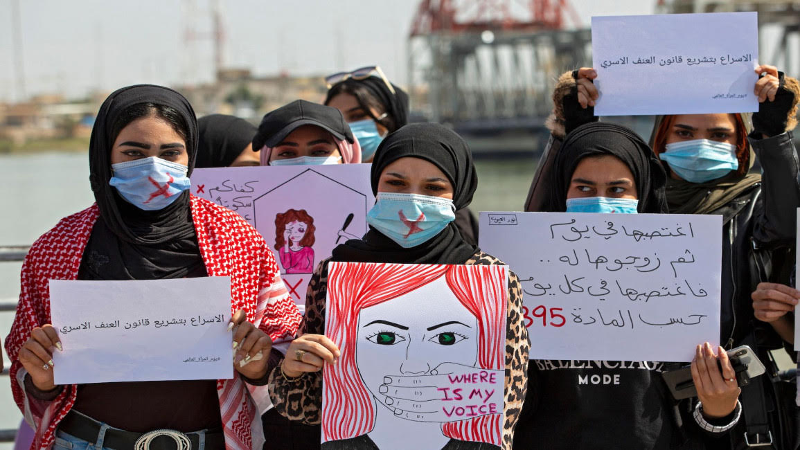 Demonstrators attend a rally for International Women's Day in Iraq [Getty] Women from Morocco, to Egypt, Iran and Kuwait took their countries by storm in the past year through social media to break the silence on sexual assault and harassment.