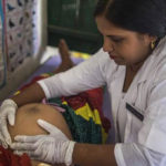 UNICEF/Vishwanathan - An Auxiliary Nurse Midwife performs critical ante-natal services in Shrawasti, India.