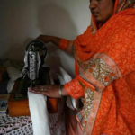 Hajra Bibi was given training to make the disposable sanitary pads, made of cotton, plastic, and cloth. Charities estimate that less than a fifth of women in Pakistan used sanitary pads. (c) AFP